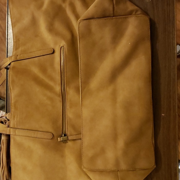 Suede like tote - Camel - Picture 4 of 7